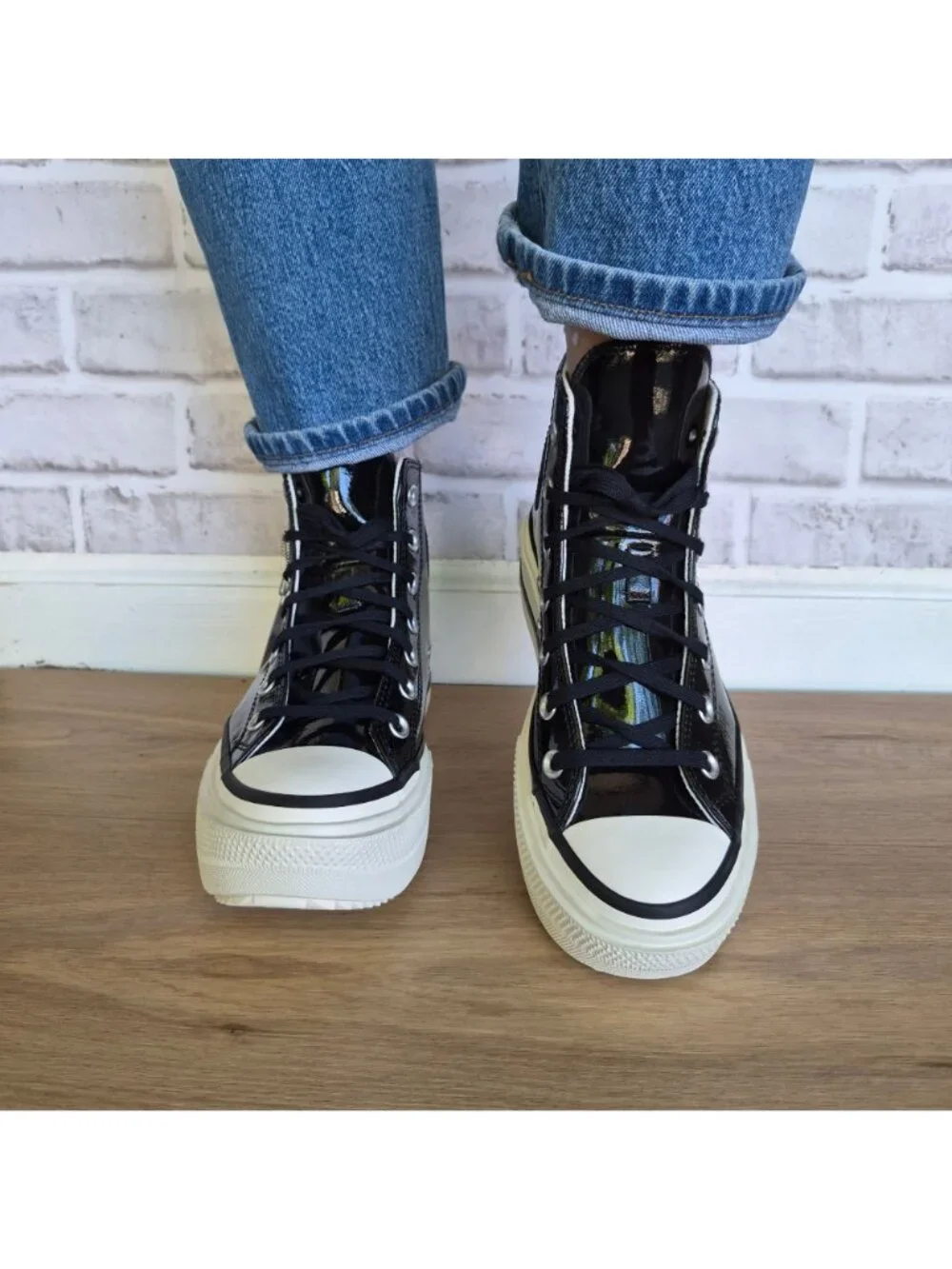 Converse Lift Double Stack Platform Sz 9.5 Women's shoes sneakers Black A12977C